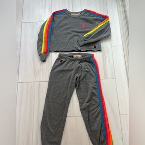 Aviator nation cropped sweatshirt and matching sweatpants